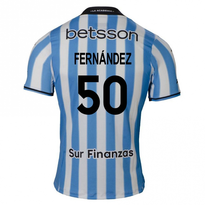 Kids Football Román Fernández #50 Blue White Black Home Jersey 2024/25 T-Shirt Nz