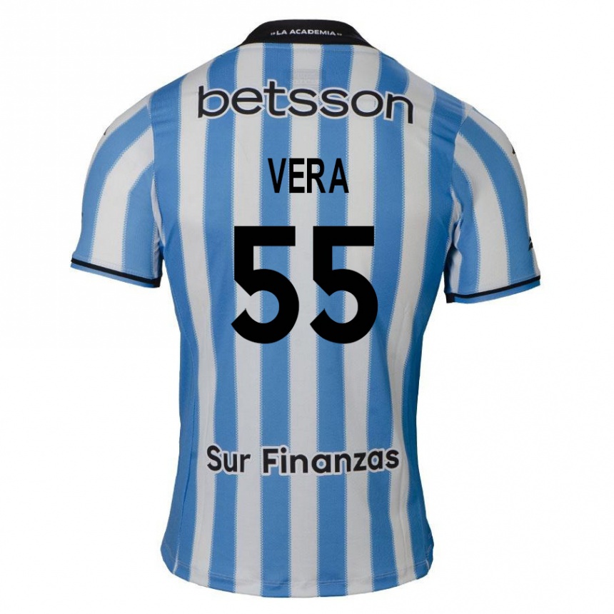 Kids Football Santino Vera #55 Blue White Black Home Jersey 2024/25 T-Shirt Nz