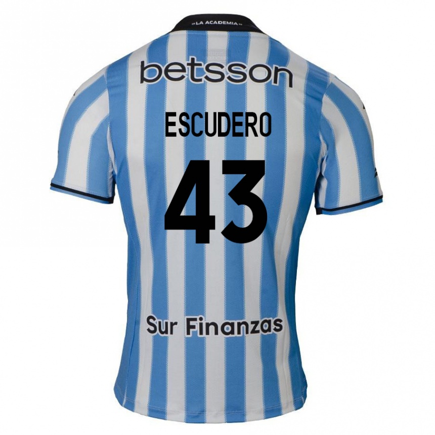 Kids Football Gonzalo Escudero #43 Blue White Black Home Jersey 2024/25 T-Shirt Nz