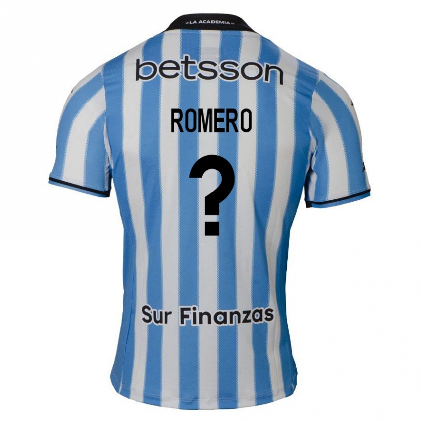 Kids Football Benicio Romero #0 Blue White Black Home Jersey 2024/25 T-Shirt Nz