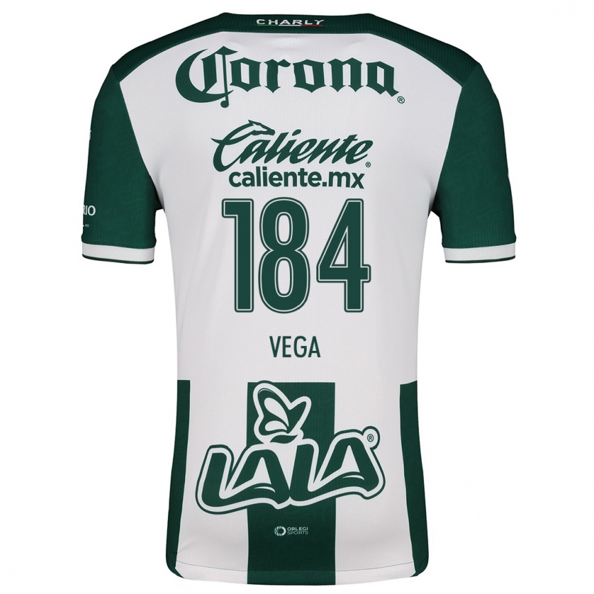 Kids Football Luis Vega #184 Green White Home Jersey 2024/25 T-Shirt Nz