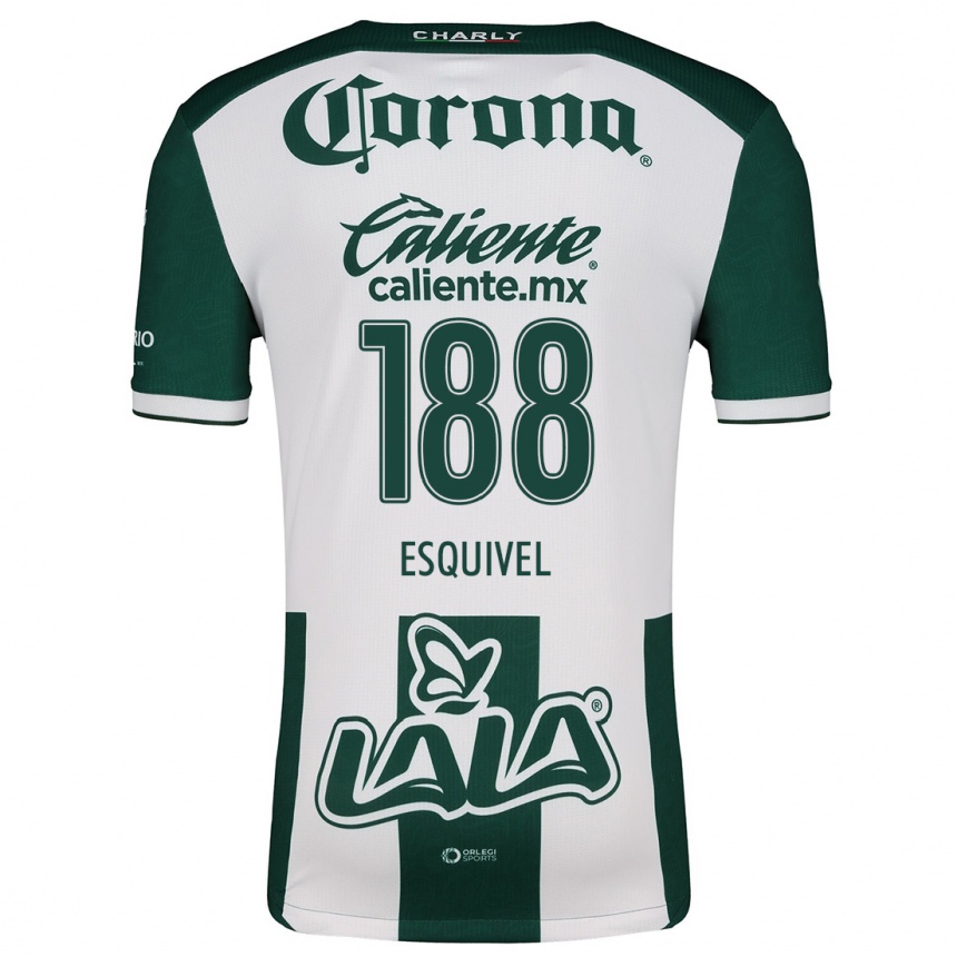 Kids Football Bruno Esquivel #188 Green White Home Jersey 2024/25 T-Shirt Nz