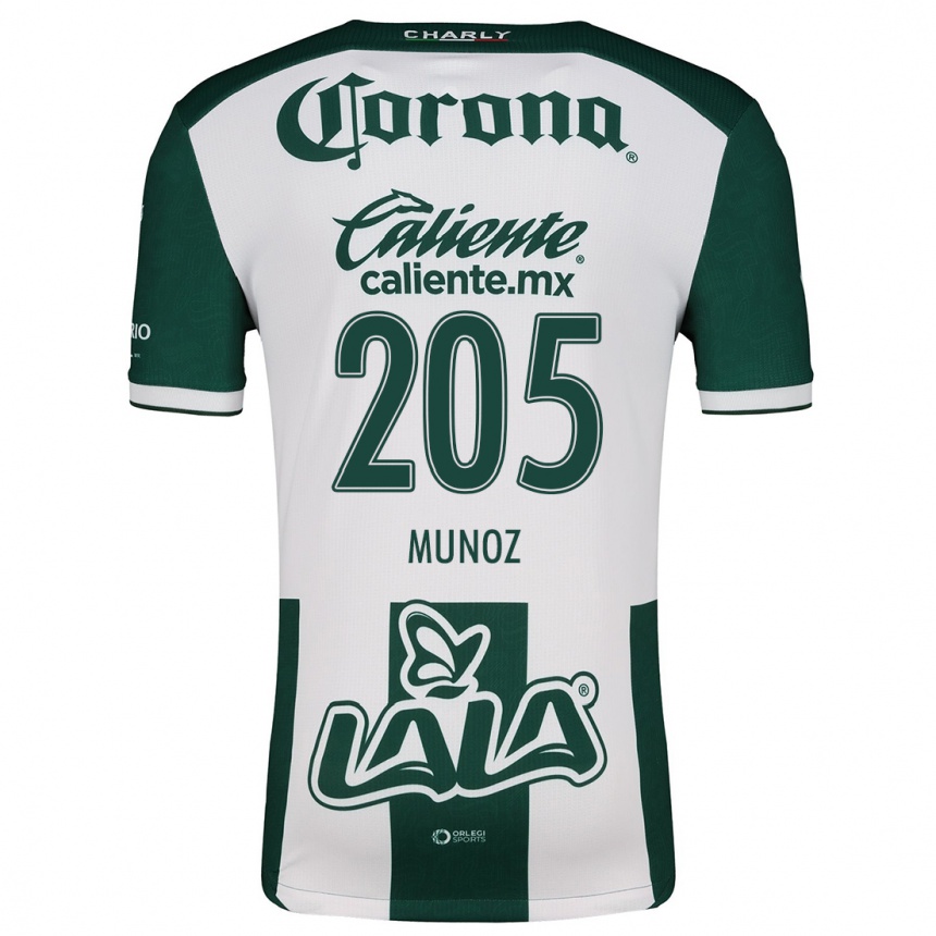 Kids Football Guillermo Muñoz #205 Green White Home Jersey 2024/25 T-Shirt Nz