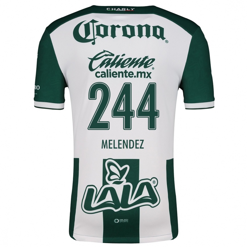 Kids Football Carlos Meléndez #244 Green White Home Jersey 2024/25 T-Shirt Nz