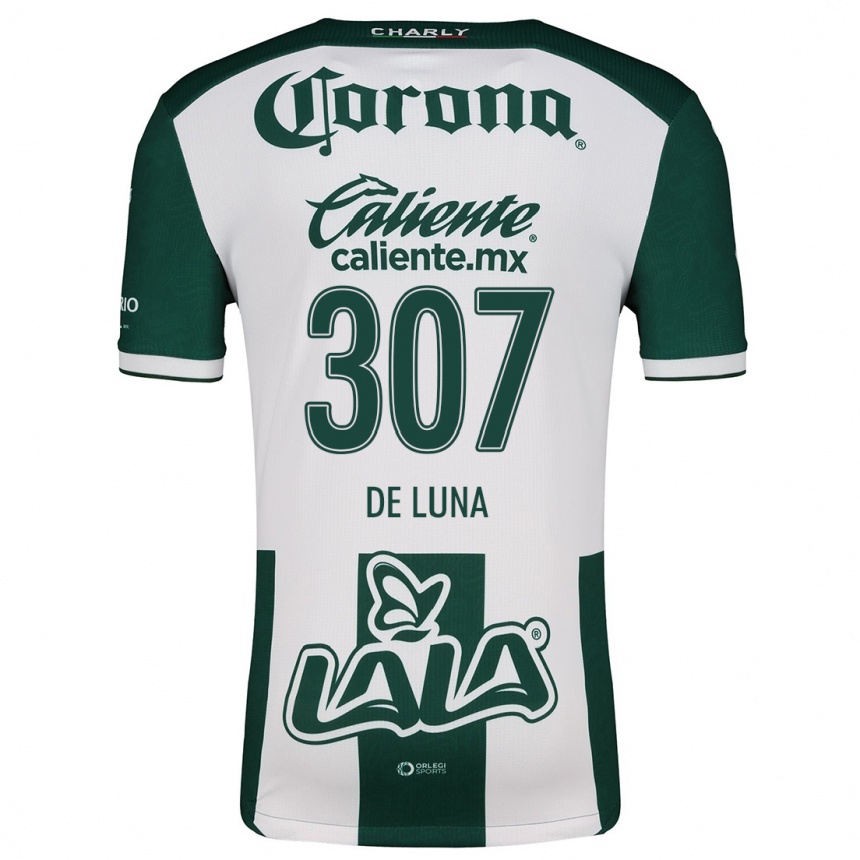 Kids Football Eduardo De Luna #307 Green White Home Jersey 2024/25 T-Shirt Nz