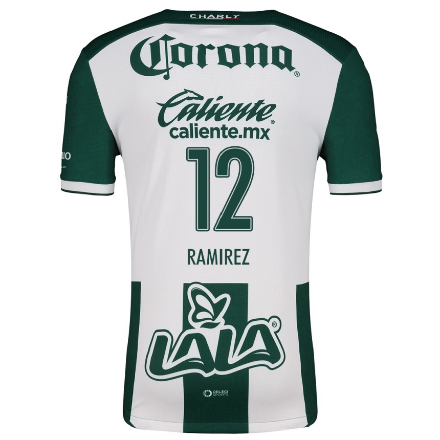 Kids Football Santiago Ramírez #12 Green White Home Jersey 2024/25 T-Shirt Nz