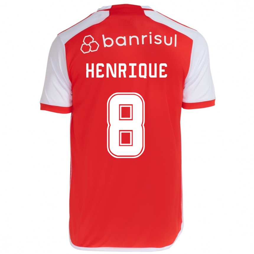 Kids Football Bruno Henrique #8 Red White Home Jersey 2024/25 T-Shirt Nz