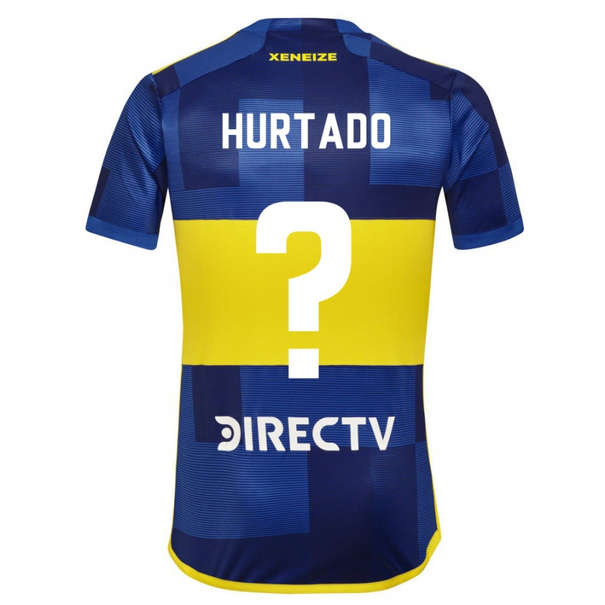 Kids Football Jan Hurtado #0 Blue Yellow Home Jersey 2024/25 T-Shirt Nz