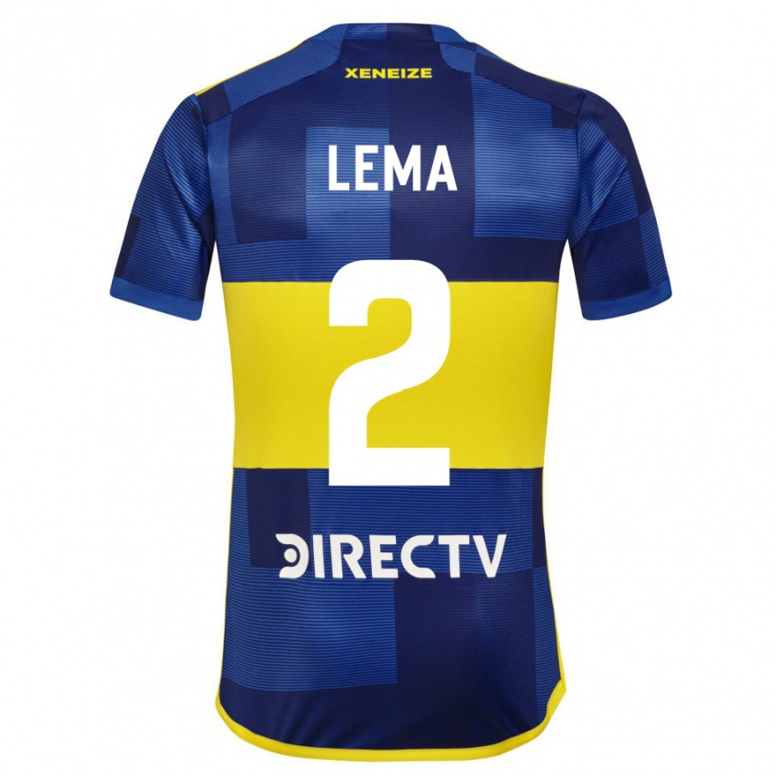 Kids Football Cristian Lema #2 Blue Yellow Home Jersey 2024/25 T-Shirt Nz