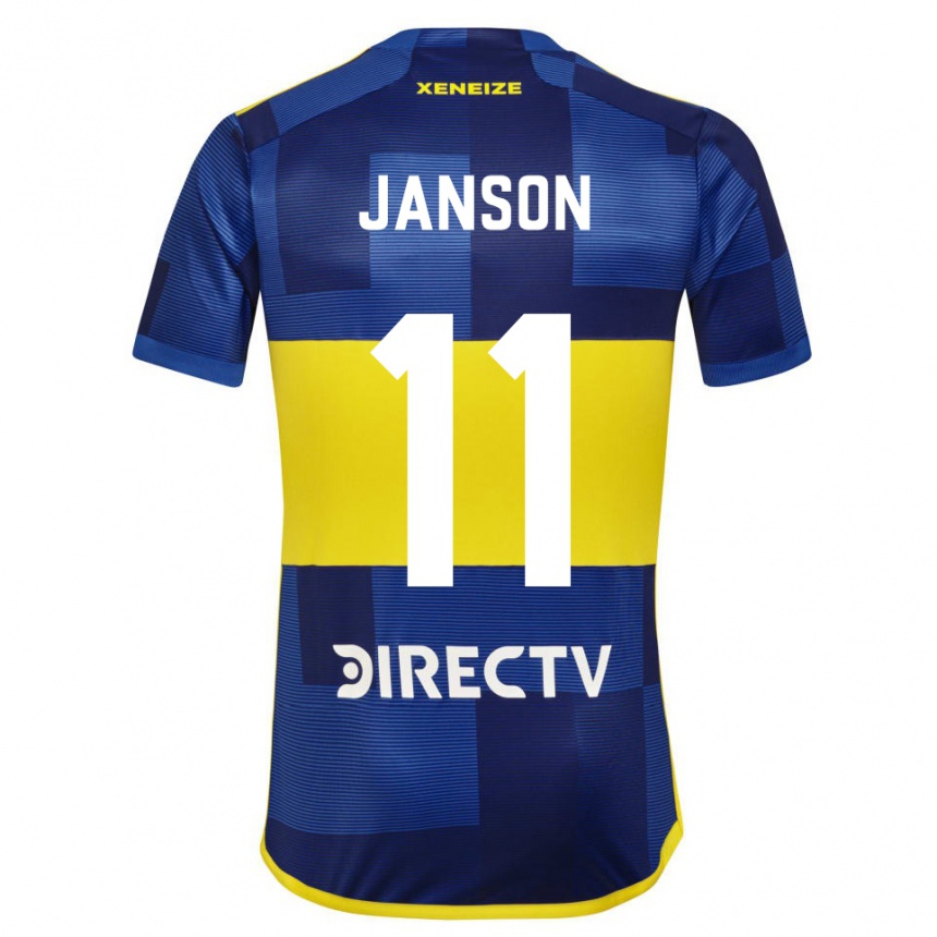 Kids Football Lucas Janson #11 Blue Yellow Home Jersey 2024/25 T-Shirt Nz