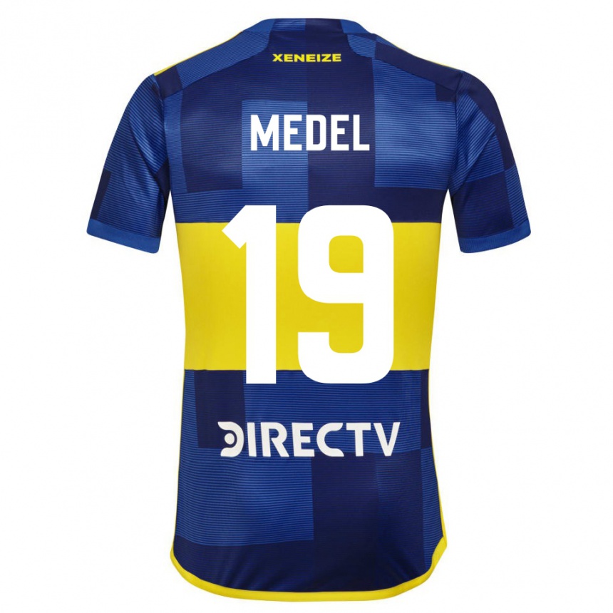 Kids Football Gary Medel #19 Blue Yellow Home Jersey 2024/25 T-Shirt Nz