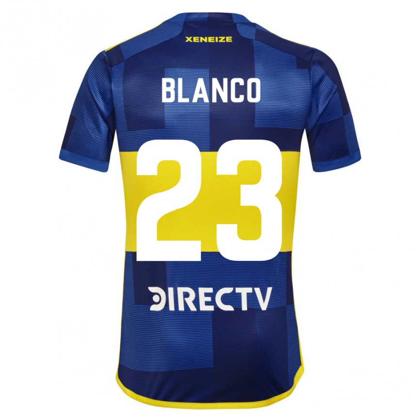 Kids Football Lautaro Blanco #23 Blue Yellow Home Jersey 2024/25 T-Shirt Nz