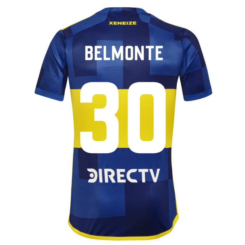 Kids Football Tomás Belmonte #30 Blue Yellow Home Jersey 2024/25 T-Shirt Nz