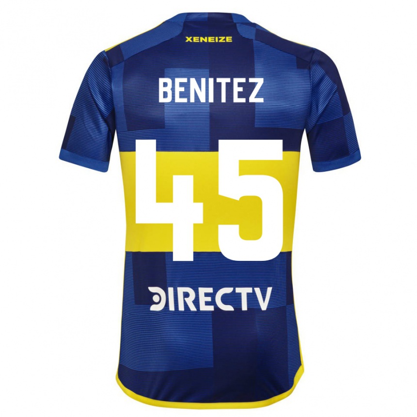 Kids Football Mauricio Benitez #45 Blue Yellow Home Jersey 2024/25 T-Shirt Nz