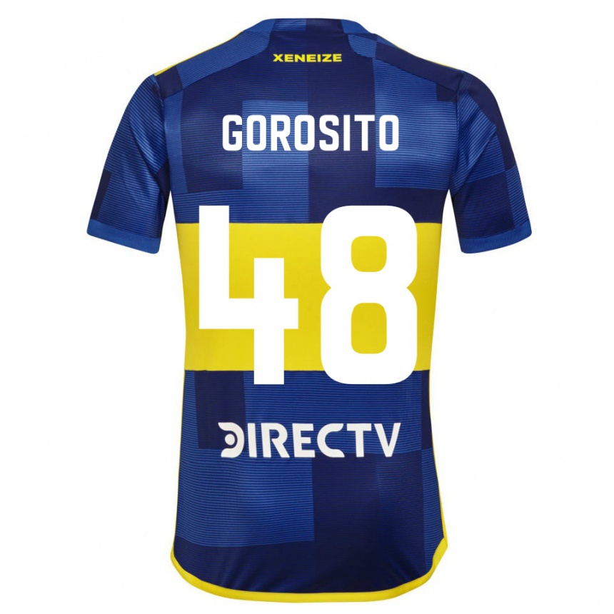 Kids Football Dylan Gorosito #48 Blue Yellow Home Jersey 2024/25 T-Shirt Nz