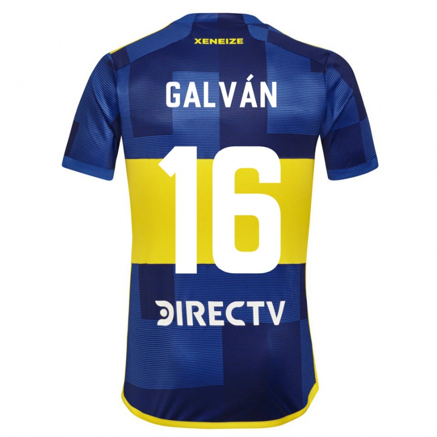 Kids Football Lucas Galván #16 Blue Yellow Home Jersey 2024/25 T-Shirt Nz