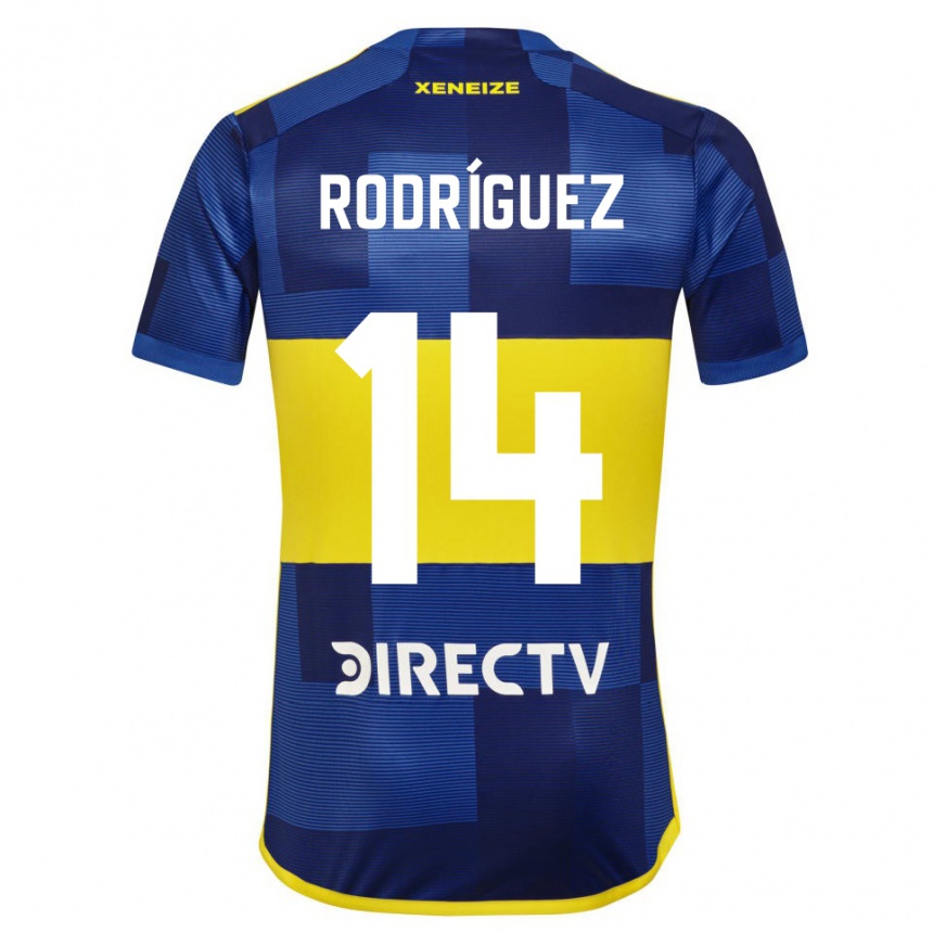 Kids Football Isaías Rodríguez #14 Blue Yellow Home Jersey 2024/25 T-Shirt Nz