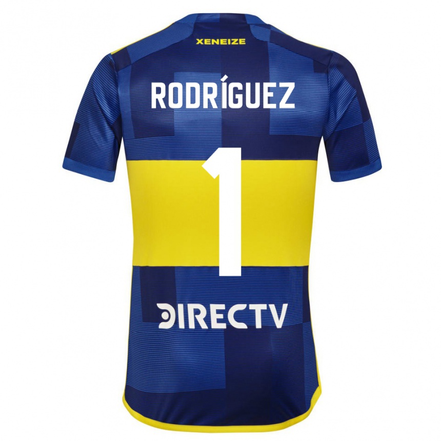 Kids Football Fernando Rodríguez #1 Blue Yellow Home Jersey 2024/25 T-Shirt Nz