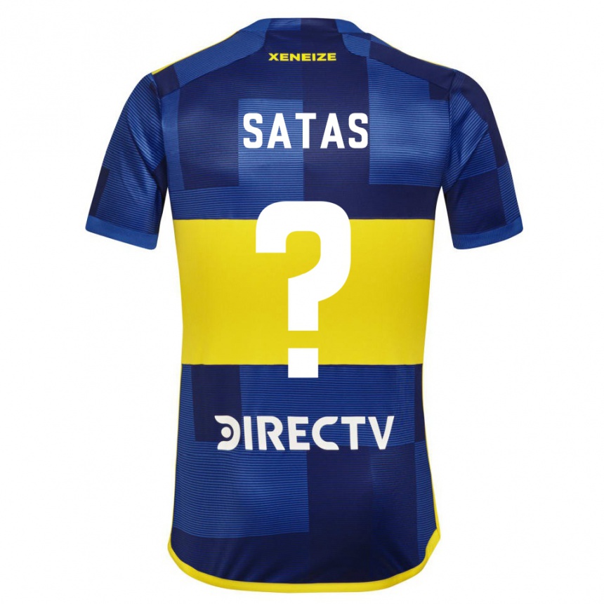 Kids Football Matías Satas #0 Blue Yellow Home Jersey 2024/25 T-Shirt Nz