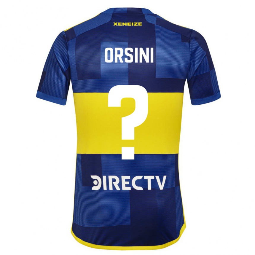 Kids Football Nicolas Orsini #0 Blue Yellow Home Jersey 2024/25 T-Shirt Nz