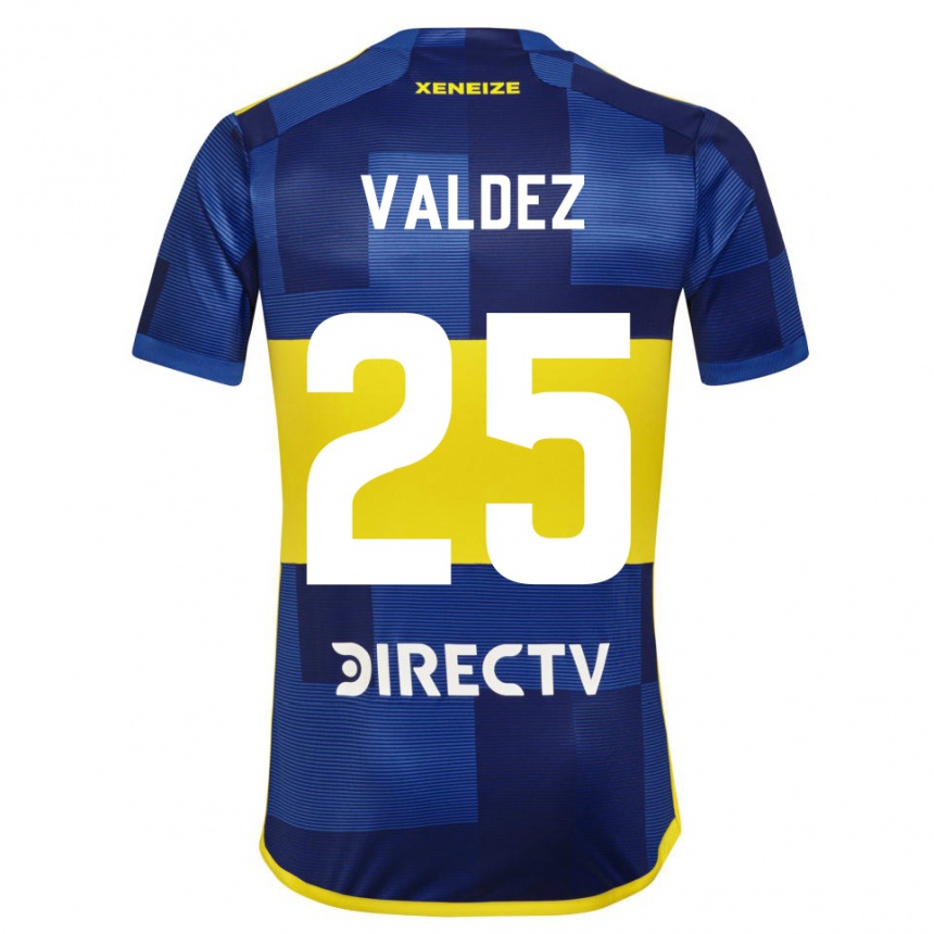 Kids Football Bruno Valdez #25 Blue Yellow Home Jersey 2024/25 T-Shirt Nz