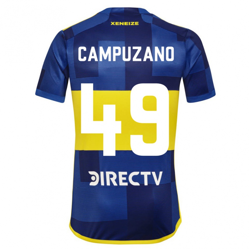 Kids Football Jorman Campuzano #49 Blue Yellow Home Jersey 2024/25 T-Shirt Nz