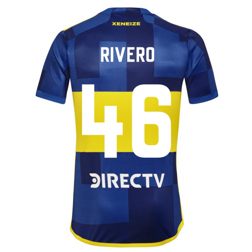 Kids Football Simon Rivero #46 Blue Yellow Home Jersey 2024/25 T-Shirt Nz