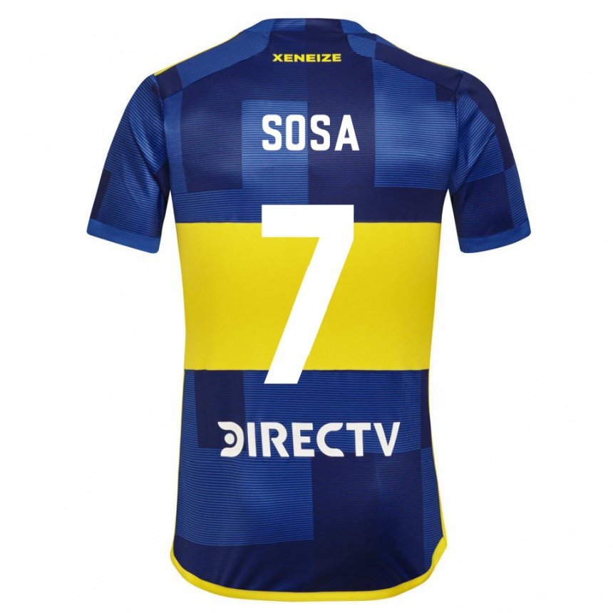 Kids Football Elián Sosa #7 Blue Yellow Home Jersey 2024/25 T-Shirt Nz