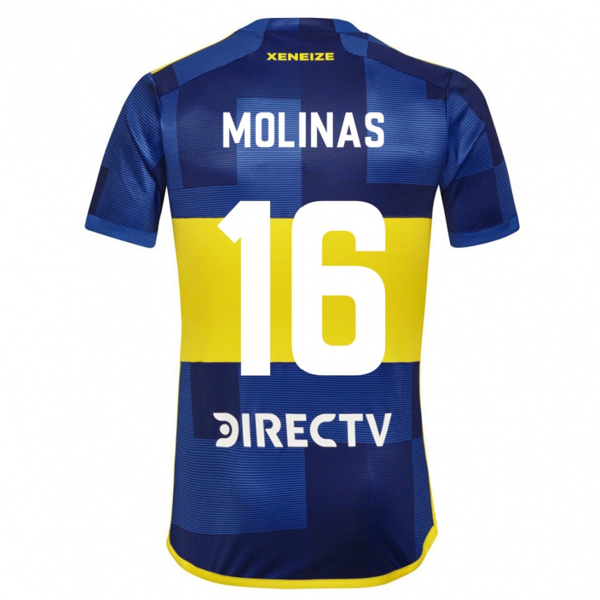 Kids Football Aaron Molinas #16 Blue Yellow Home Jersey 2024/25 T-Shirt Nz