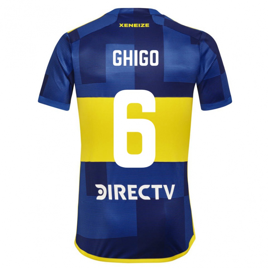 Kids Football Cecilia Ghigo #6 Blue Yellow Home Jersey 2024/25 T-Shirt Nz