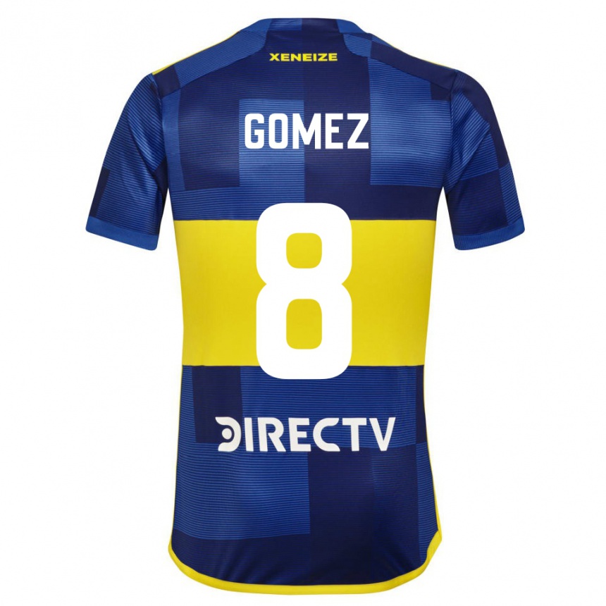 Kids Football Camila Gomez Ares #8 Blue Yellow Home Jersey 2024/25 T-Shirt Nz