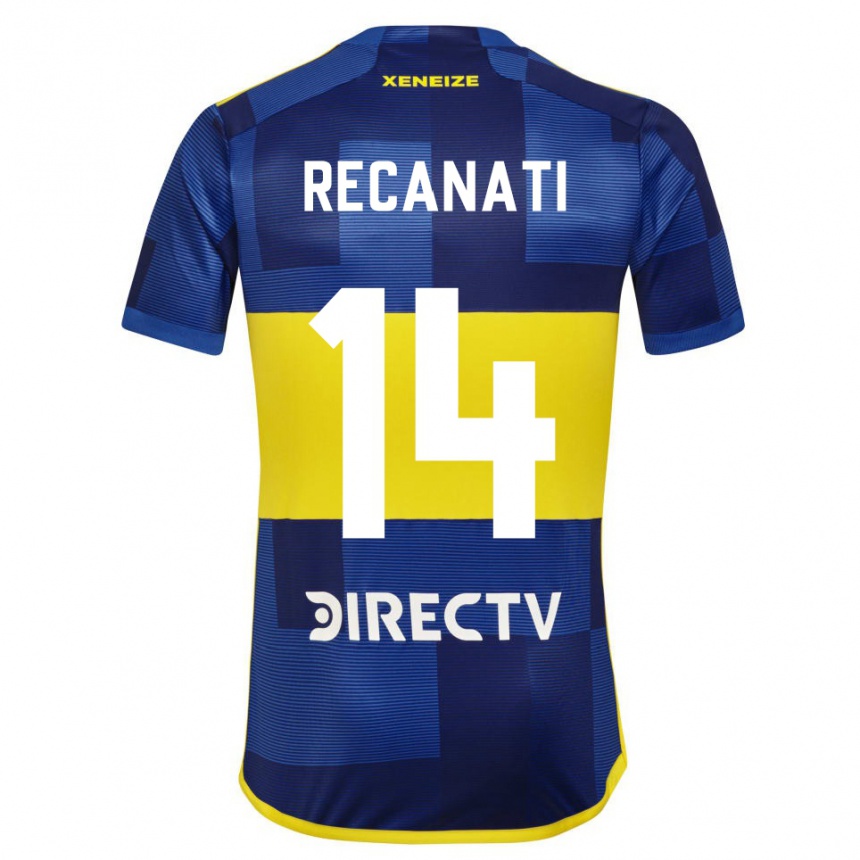 Kids Football Bianca Recanati #14 Blue Yellow Home Jersey 2024/25 T-Shirt Nz