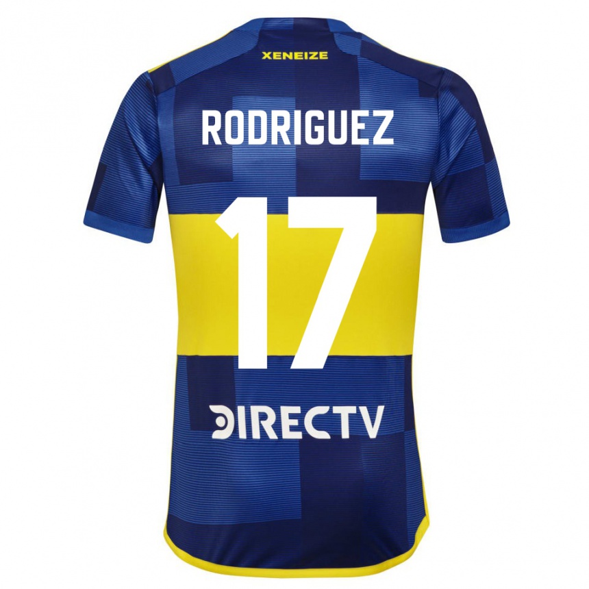 Kids Football Fanny Rodriguez #17 Blue Yellow Home Jersey 2024/25 T-Shirt Nz