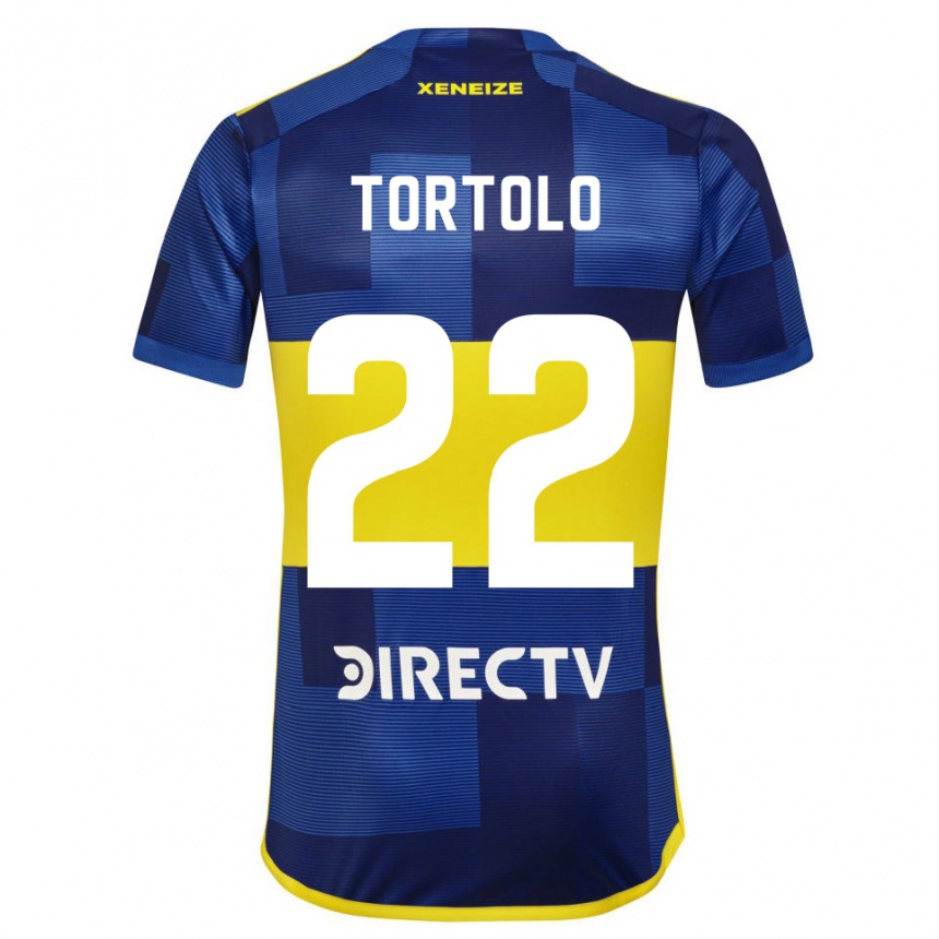 Kids Football Dulce Tortolo #22 Blue Yellow Home Jersey 2024/25 T-Shirt Nz