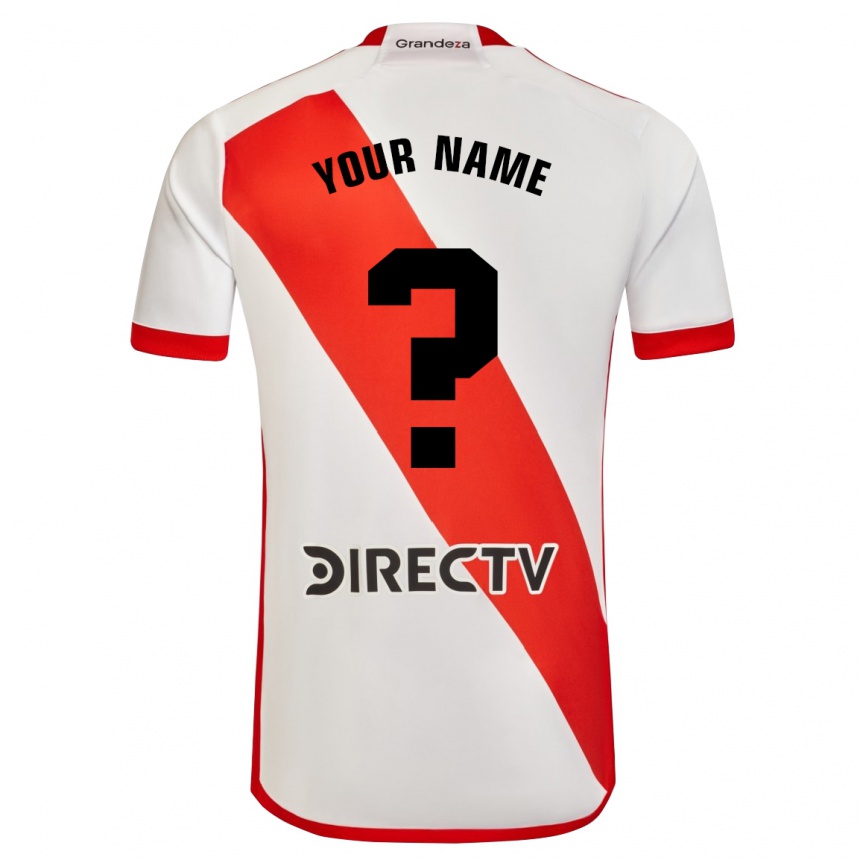 Kids Football Your Name #0 White Red Home Jersey 2024/25 T-Shirt Nz