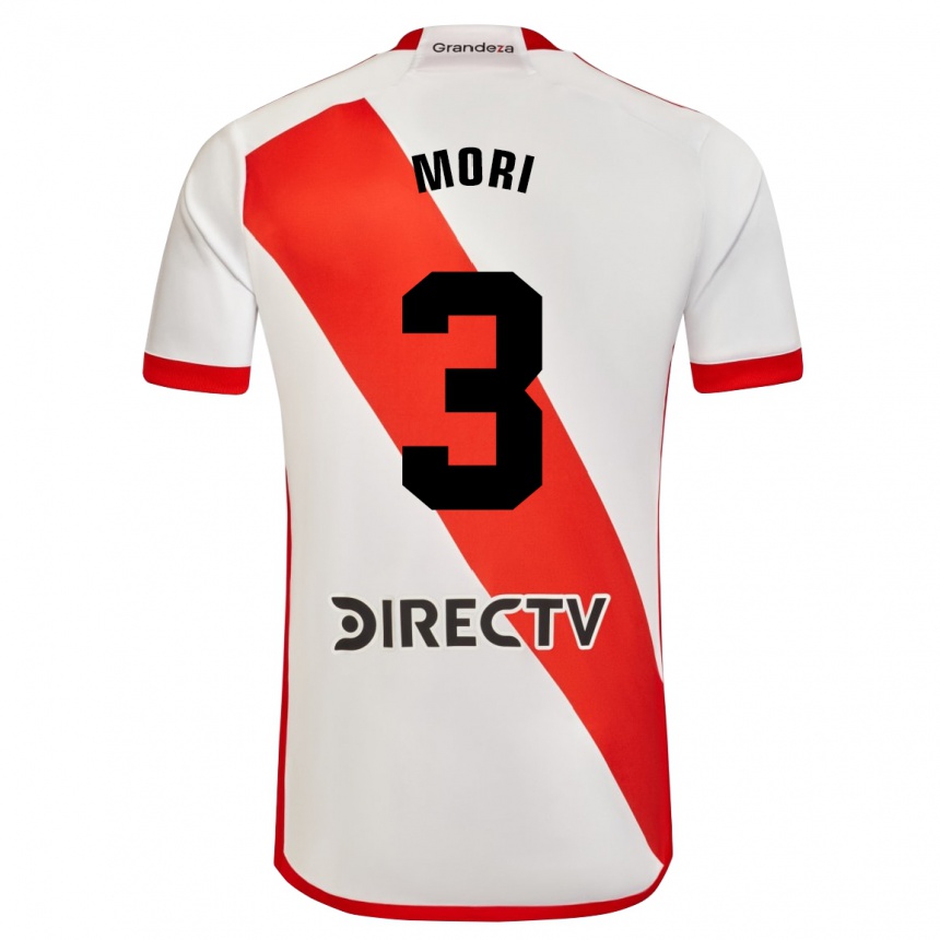 Kids Football Ramiro Funes Mori #3 White Red Home Jersey 2024/25 T-Shirt Nz