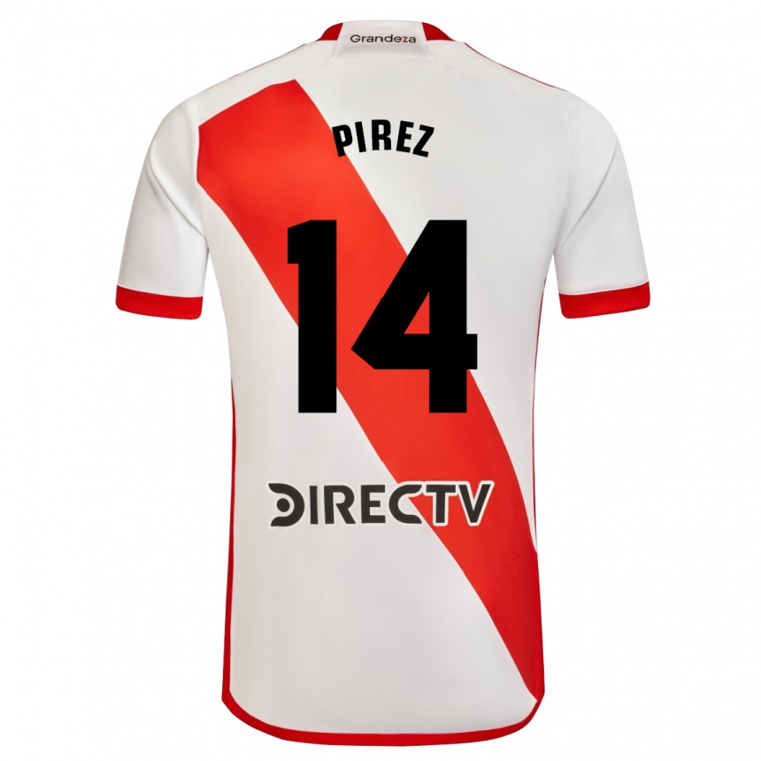 Kids Football Leandro González Pírez #14 White Red Home Jersey 2024/25 T-Shirt Nz