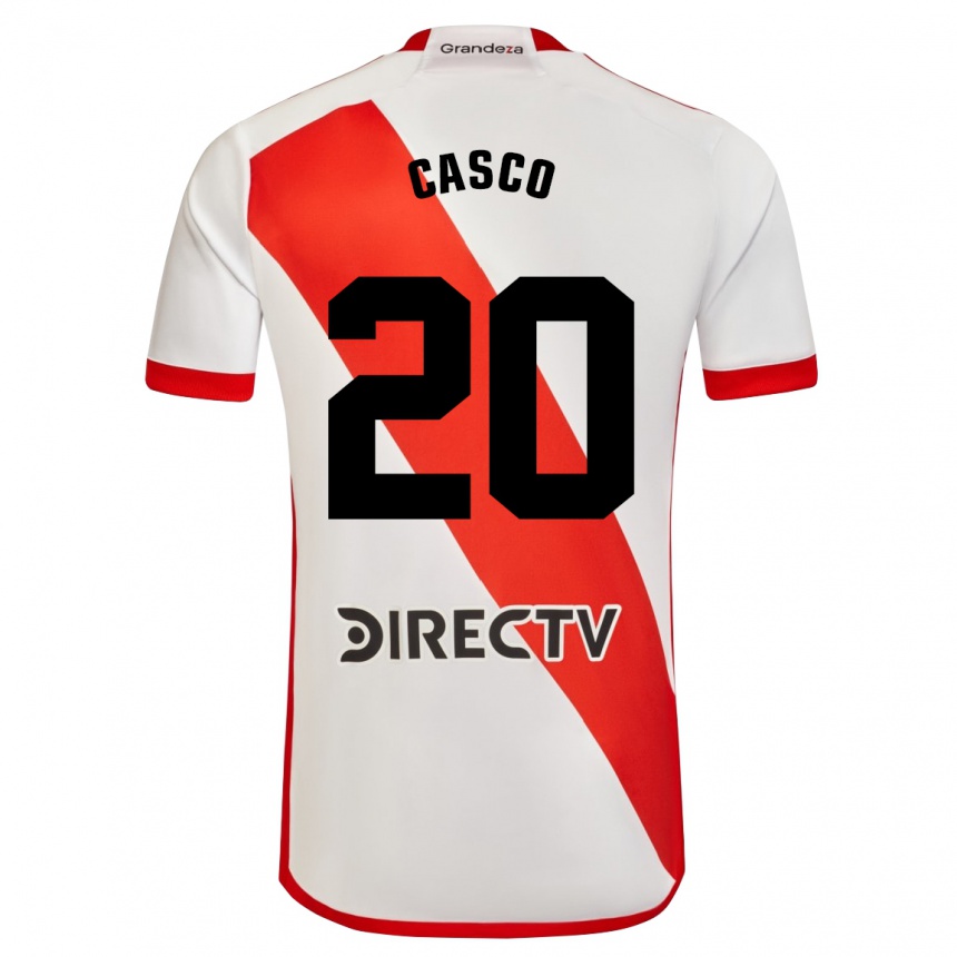 Kids Football Milton Casco #20 White Red Home Jersey 2024/25 T-Shirt Nz