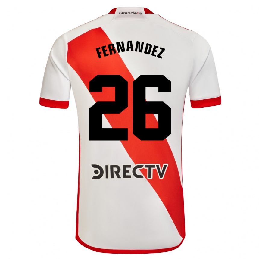 Kids Football Nacho Fernández #26 White Red Home Jersey 2024/25 T-Shirt Nz