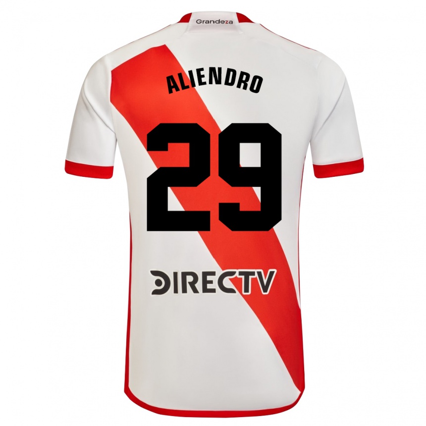 Kids Football Rodrigo Aliendro #29 White Red Home Jersey 2024/25 T-Shirt Nz