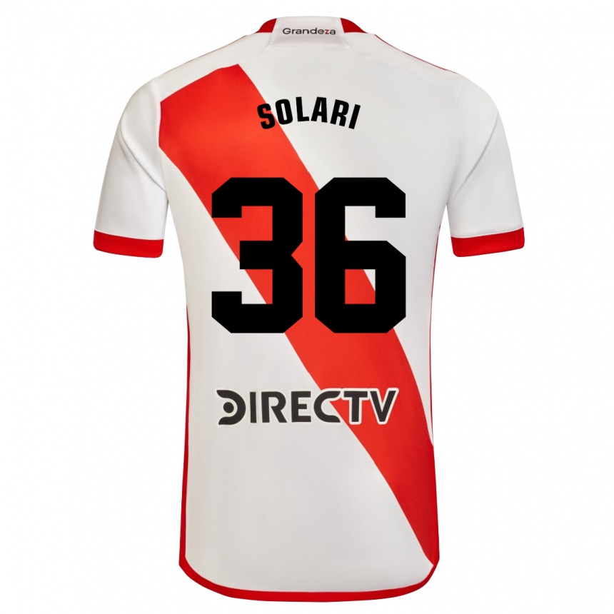 Kids Football Pablo Solari #36 White Red Home Jersey 2024/25 T-Shirt Nz