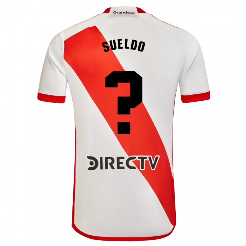 Kids Football Martiniano Sueldo #0 White Red Home Jersey 2024/25 T-Shirt Nz