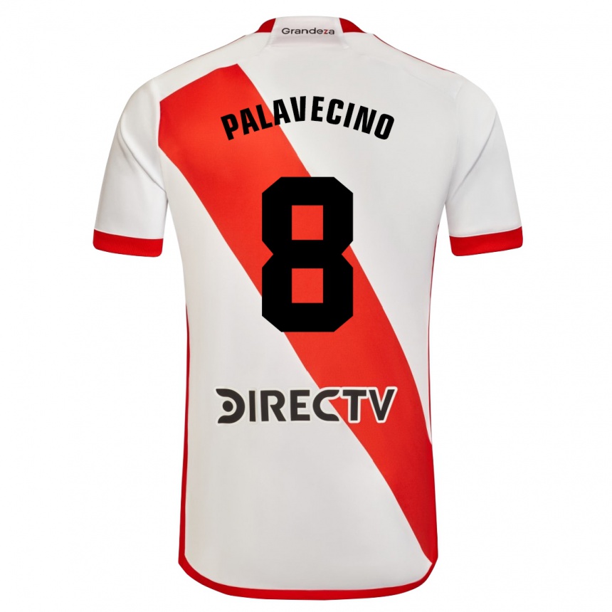 Kids Football Agustín Palavecino #8 White Red Home Jersey 2024/25 T-Shirt Nz