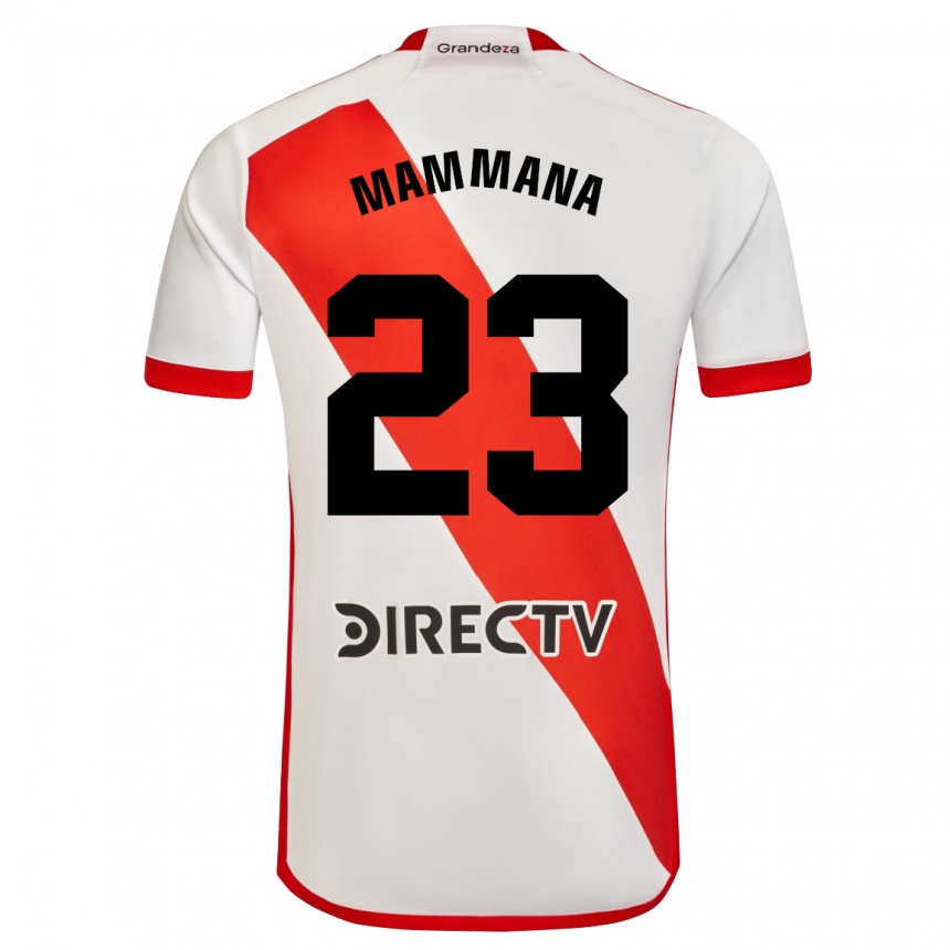 Kids Football Emanuel Mammana #23 White Red Home Jersey 2024/25 T-Shirt Nz