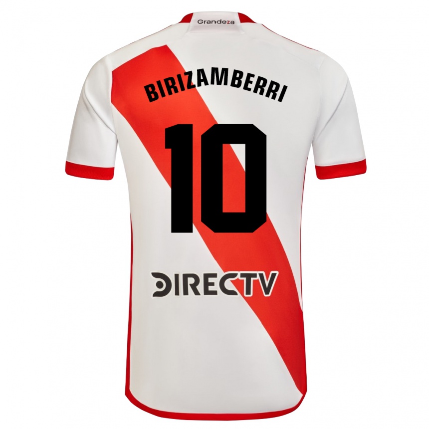 Kids Football María Carolina Birizamberri Rivero #10 White Red Home Jersey 2024/25 T-Shirt Nz