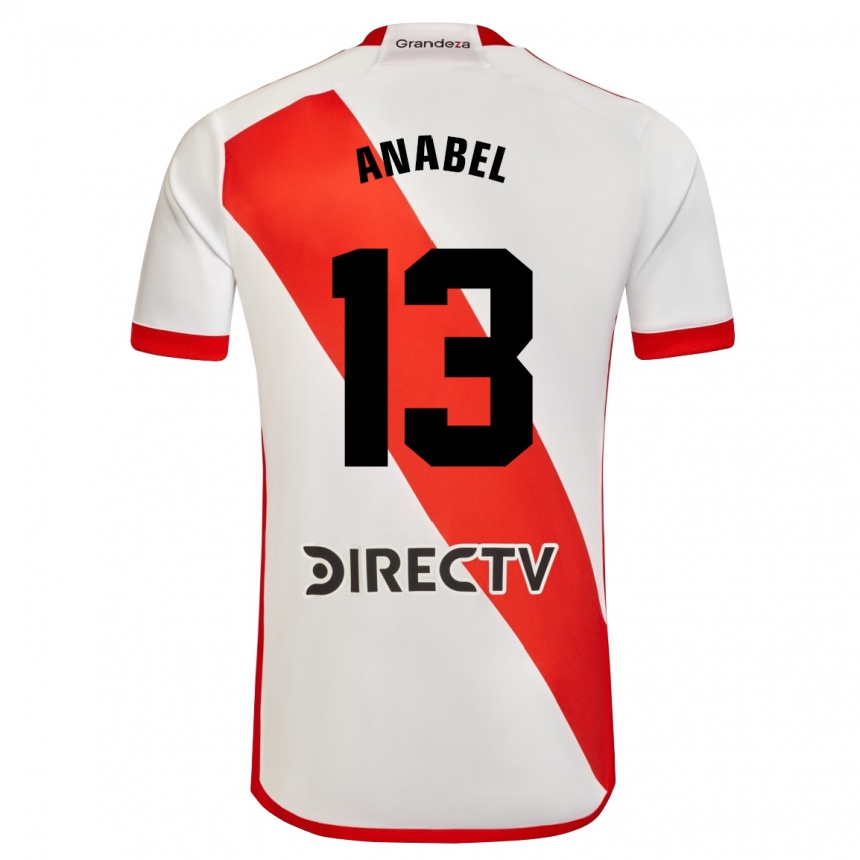 Kids Football Giuliana Anabel González Ranzuglia #13 White Red Home Jersey 2024/25 T-Shirt Nz