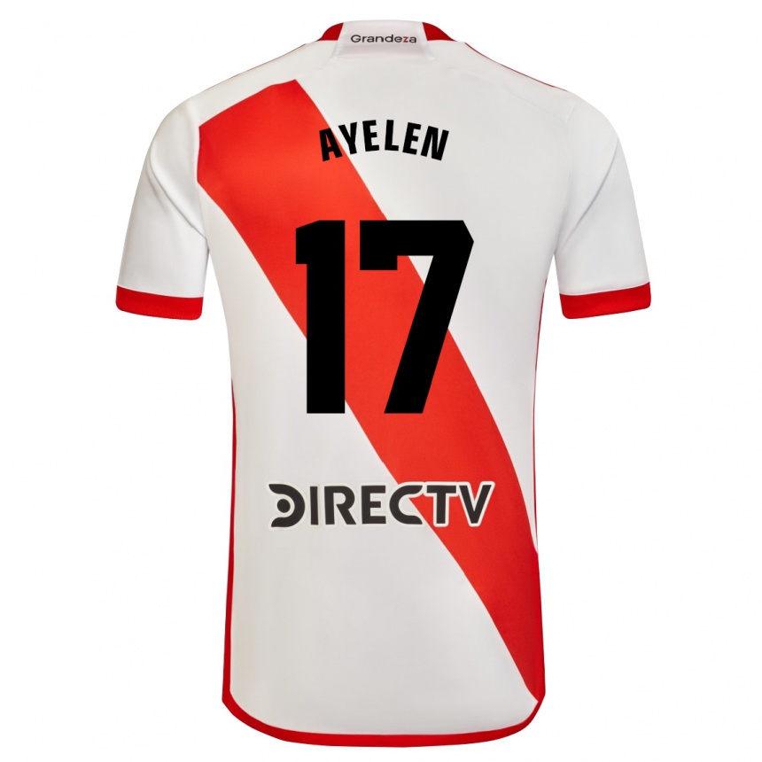 Kids Football Stephanie Ayelén Melgarejo #17 White Red Home Jersey 2024/25 T-Shirt Nz