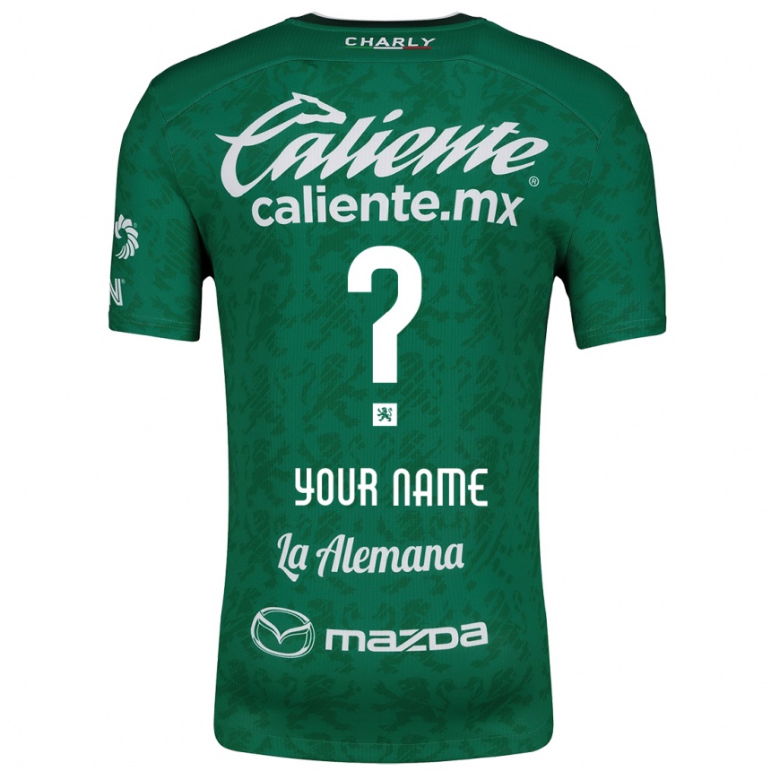 Kids Football Your Name #0 Green White Home Jersey 2024/25 T-Shirt Nz