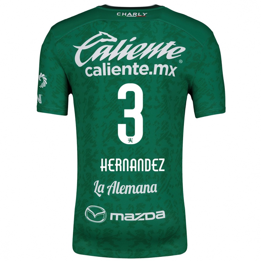 Kids Football Pedro Hernández #3 Green White Home Jersey 2024/25 T-Shirt Nz