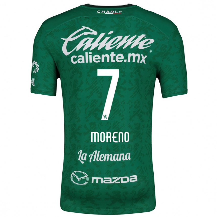 Kids Football Iván Moreno #7 Green White Home Jersey 2024/25 T-Shirt Nz